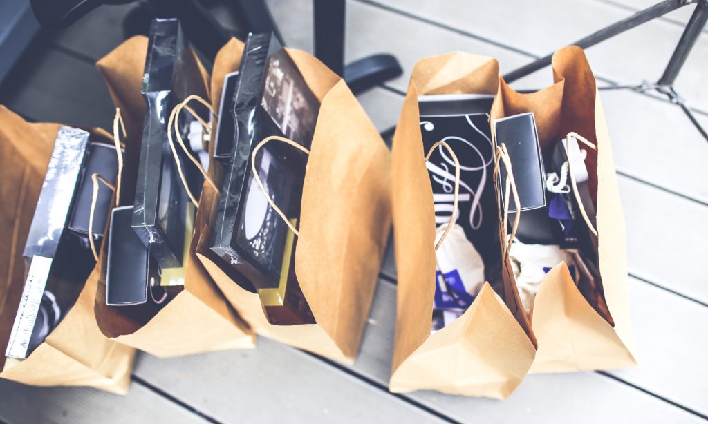 Photo of brown paper shopping bags