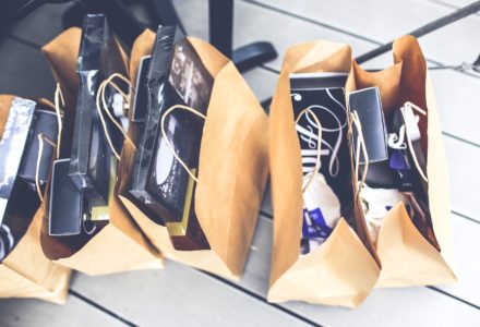 Photo of brown paper shopping bags
