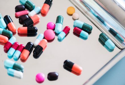 Closeup photos of a tray of medication prescribed by a nurse practitioner