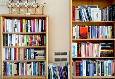 Photo of a collection of books on psychopharmacology for mental health clinicians