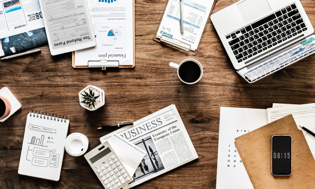 Photo of the desk of a non-clinical nurse practitioner